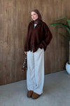 Oversized Zip-Up Knit Cardigan