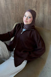 Oversized Zip-Up Knit Cardigan