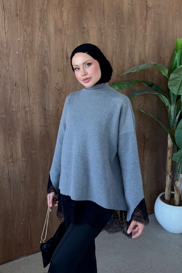 Lace Detail Knit Top