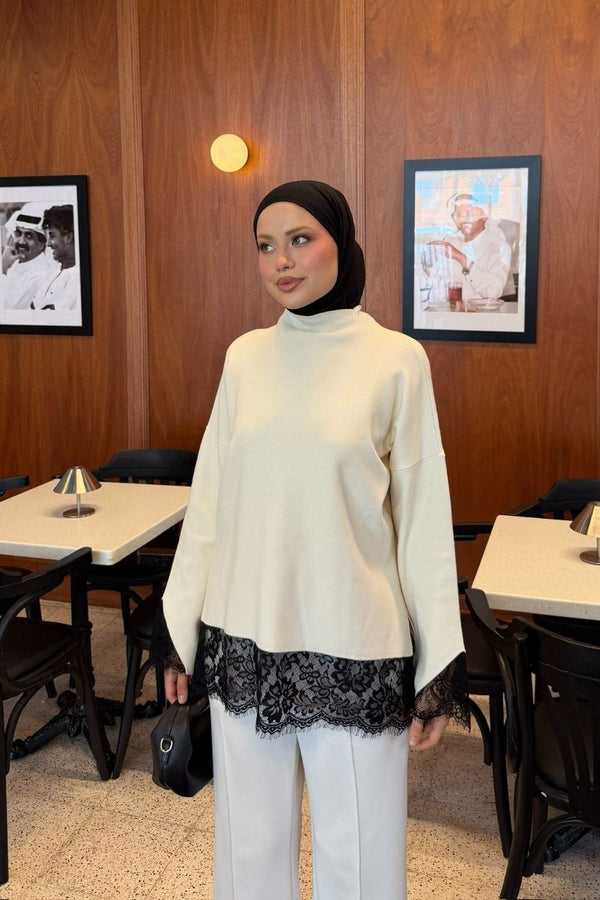 Lace Detail Knit Top