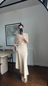 فستان كلاسيكي انيق off shoulder