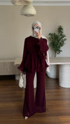 Zeena chiffon set برغندي