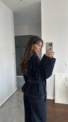 Denim Jeans طقم جينز برباط خصر
