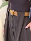 بنطلون بني Classic Pleated Elegance