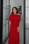 فستان كلاسيكي انيق off shoulder