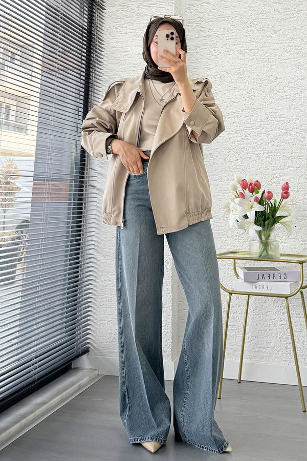HIGH- COLLAR BOMBER JACKET