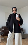 Oversized Zip-Up Knit Cardigan