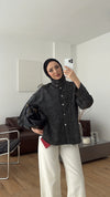 قميص اسود  Snap Polka Dot كاجول