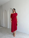 فستان قماش off shoulder
