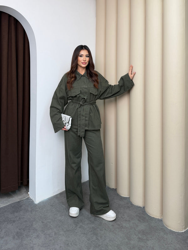 طقم جينز مع حزام