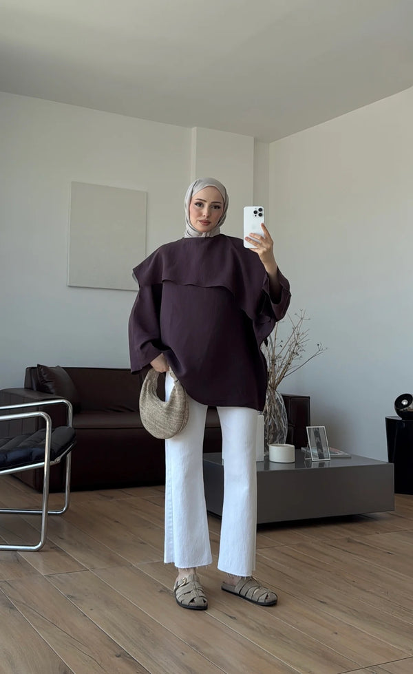 بلوزة مع شال