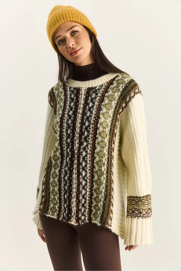 Vintage Pattern Knit Sweater