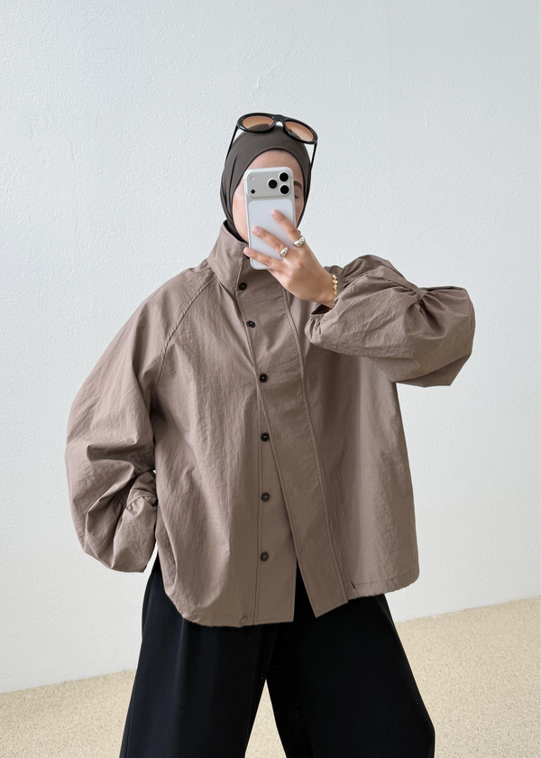 High Neck Long Rain Jacket