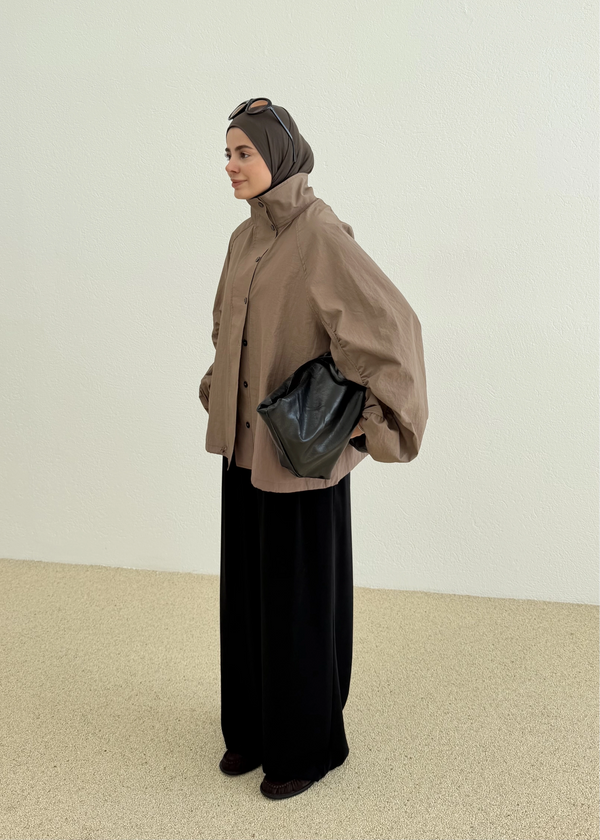 High Neck Long Rain Jacket