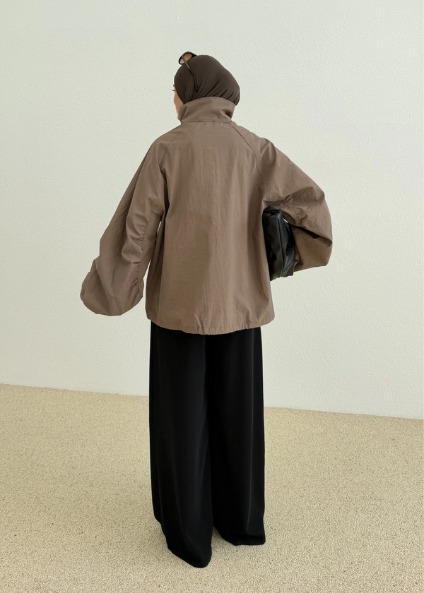 High Neck Long Rain Jacket