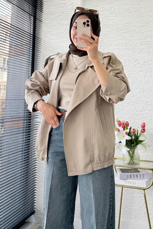 HIGH- COLLAR BOMBER JACKET