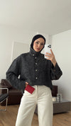 قميص اسود  Snap Polka Dot كاجول