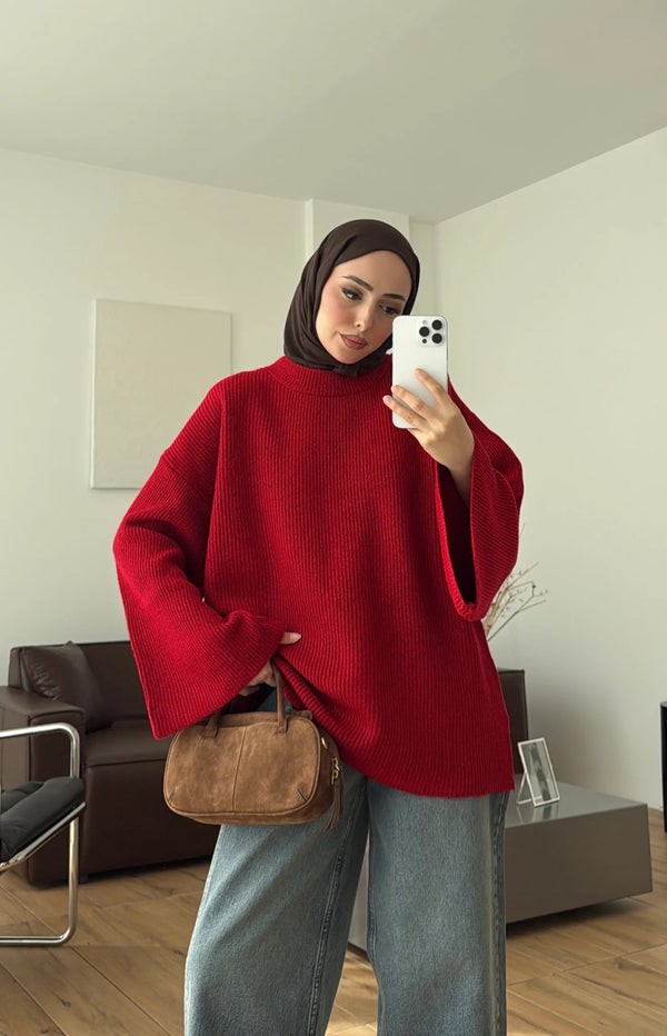 Oversized Ribbed Knit Sweater