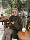 Oversized Zip-Up Knit Cardigan