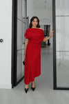 فستان كلاسيكي انيق off shoulder