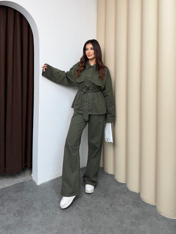 طقم جينز مع حزام