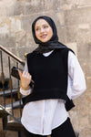 طقم صوف ثلاث قطع - اسود
