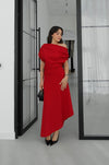 فستان كلاسيكي انيق off shoulder