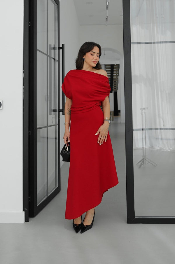 فستان كلاسيكي انيق off shoulder