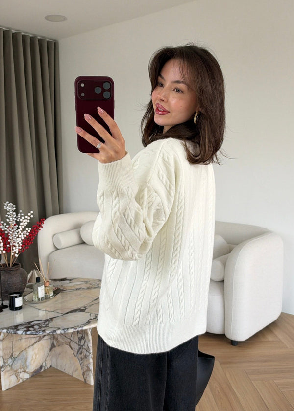 Cable Knit Collar Sweater