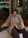 Oversized Zip-Up Knit Cardigan