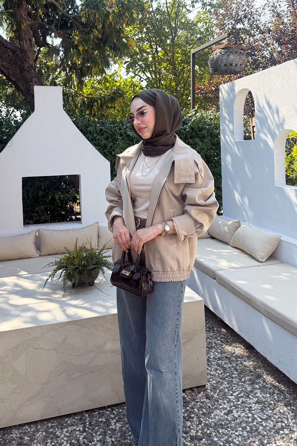 HIGH- COLLAR BOMBER JACKET