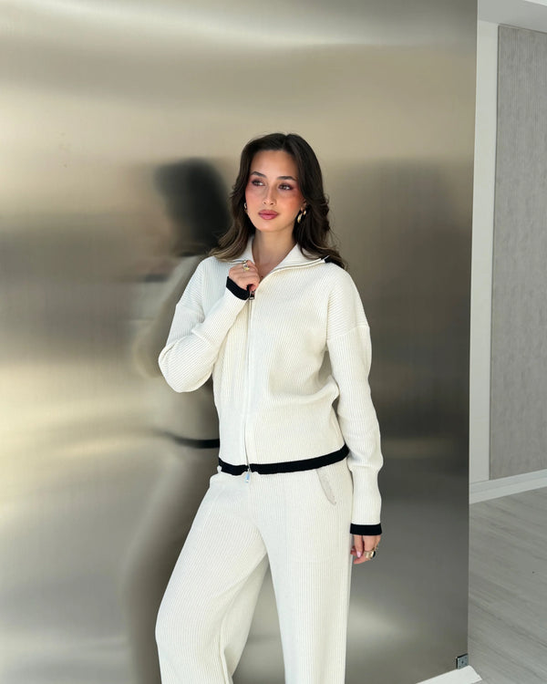 Contrast Trim Knit Set