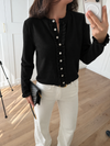 Ruffle Detail Buttoned Cardigan