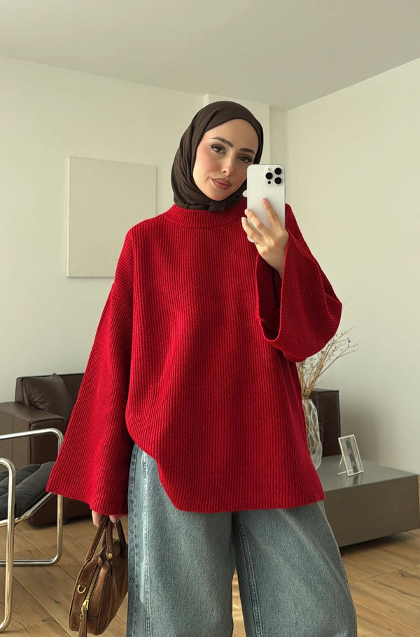 Oversized Ribbed Knit Sweater