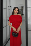فستان كلاسيكي انيق off shoulder