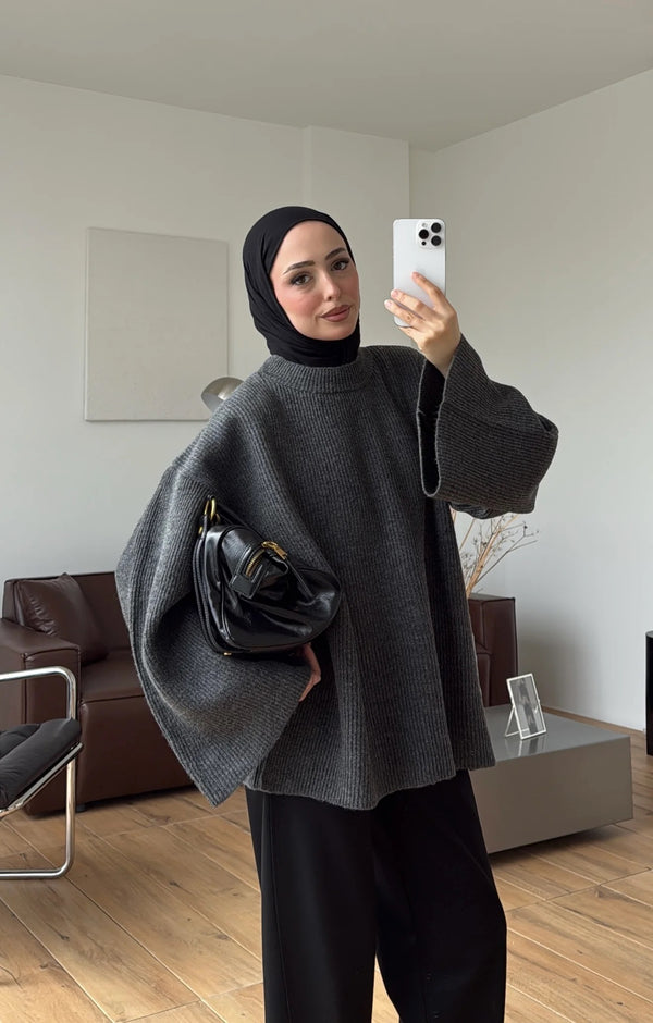 Oversized Ribbed Knit Sweater
