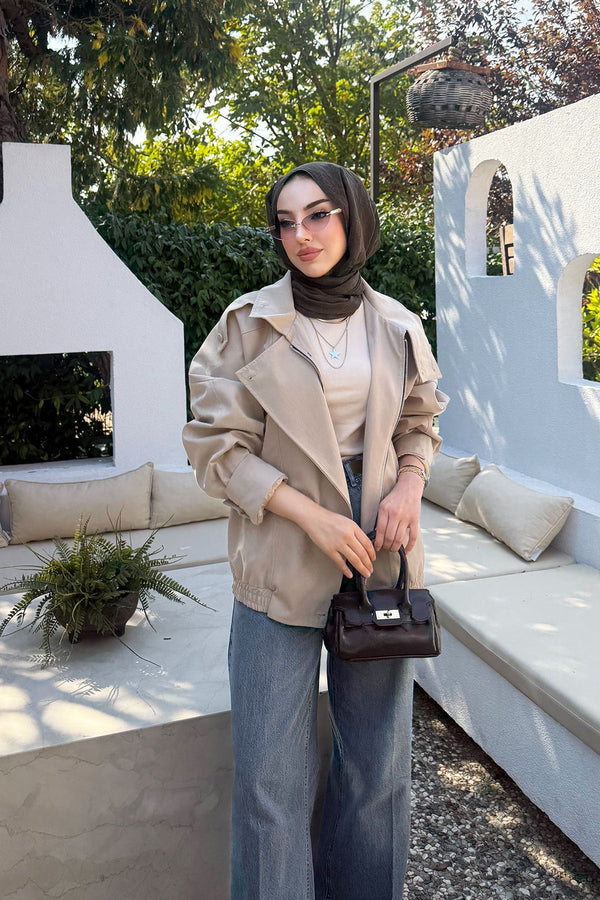HIGH- COLLAR BOMBER JACKET