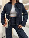 Denim Jeans طقم جينز قبة بني