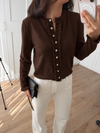 Ruffle Detail Buttoned Cardigan