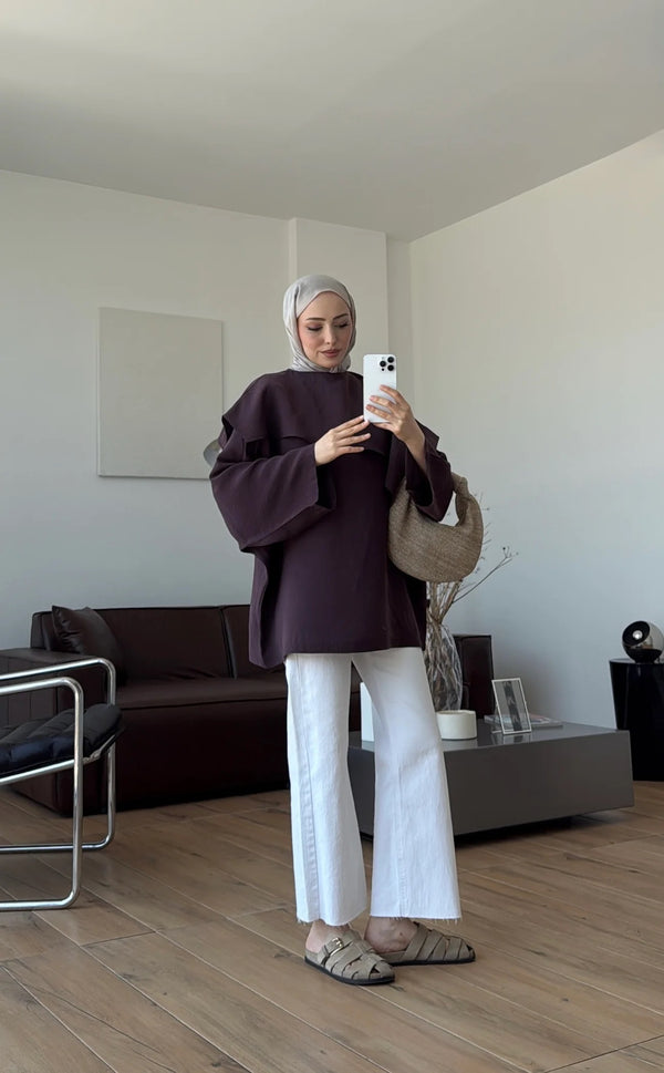 بلوزة مع شال