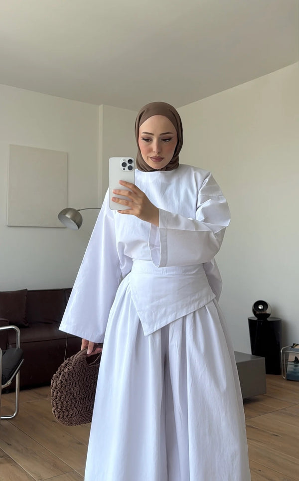طقم مع شال عالخصر