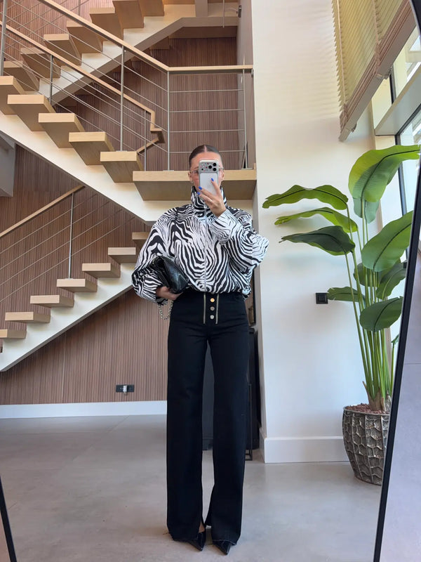 Zebra Bomber Jacket