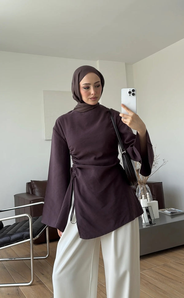 بلوزة مع ربطة خصر
