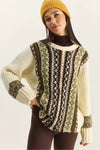Vintage Pattern Knit Sweater