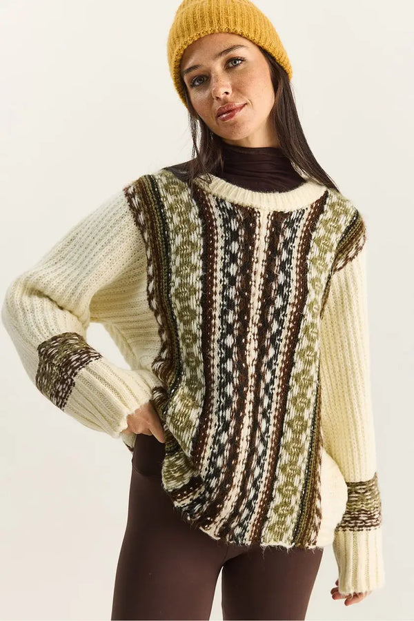 Vintage Pattern Knit Sweater