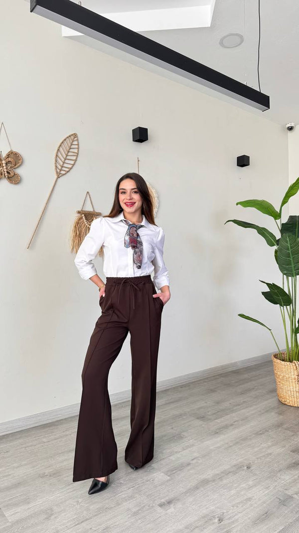 بنطلون قماش عريض