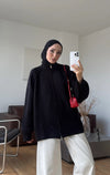 Oversized Zip-Up Knit Cardigan