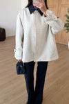 CHECKERED JACKET NAVY BLUE