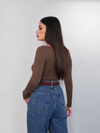 Boat Neck Long Sleeve Top