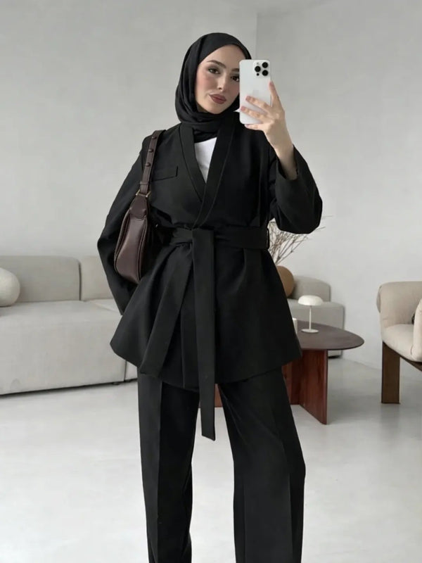 طقم رسمي مع حزام